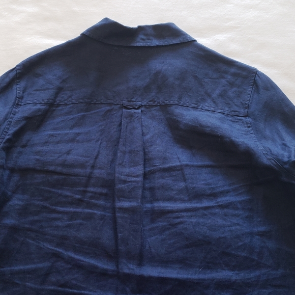 EUC Talbots Pure Irish Linen Button Down Shirt 14W - Picture 5 of 7